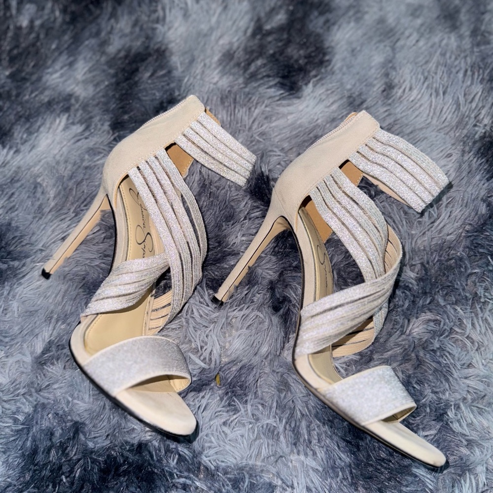 Jessica Simpson Cream Strappy Heels